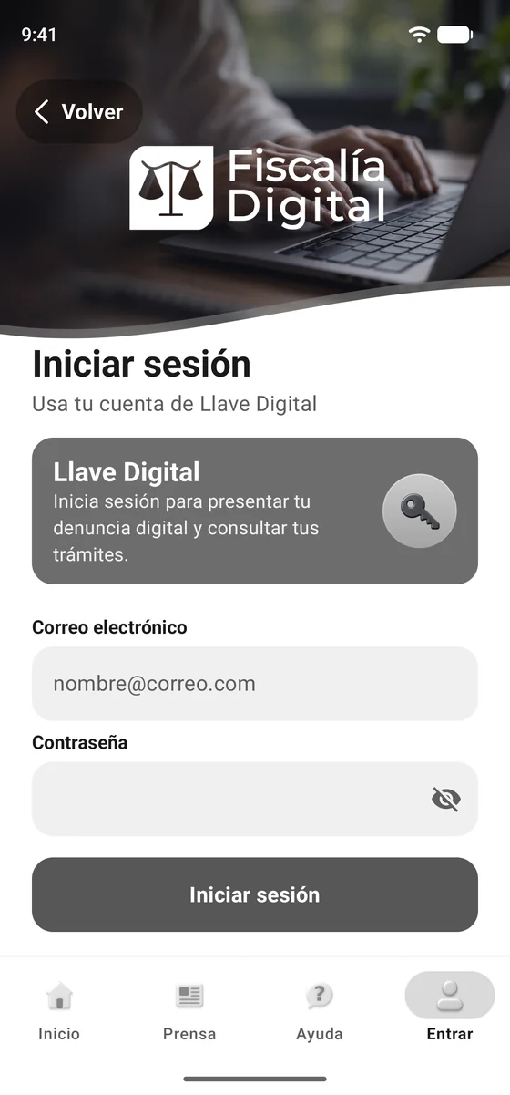Denuncia digital: Accede con tu Llave Digital